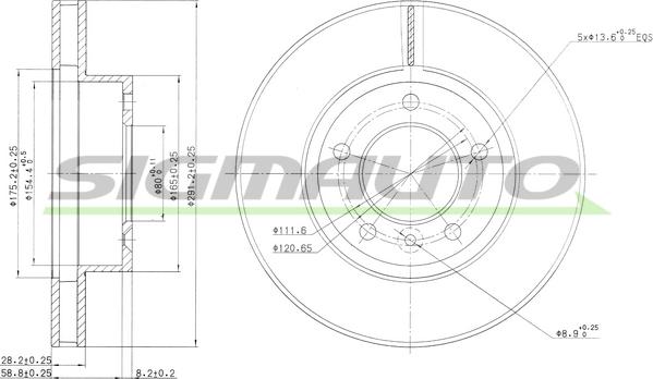 SIGMAUTO DBA440V - Əyləc Diski furqanavto.az