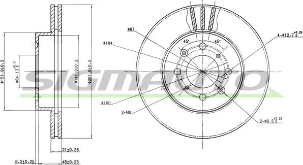 SIGMAUTO DBA448V - Əyləc Diski furqanavto.az