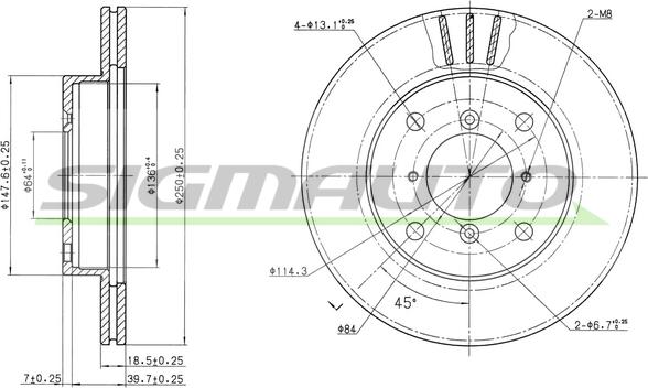 SIGMAUTO DBA400V - Əyləc Diski furqanavto.az