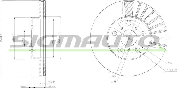 SIGMAUTO DBA403V - Əyləc Diski furqanavto.az