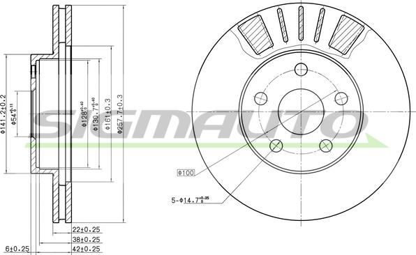 SIGMAUTO DBA411V - Əyləc Diski furqanavto.az