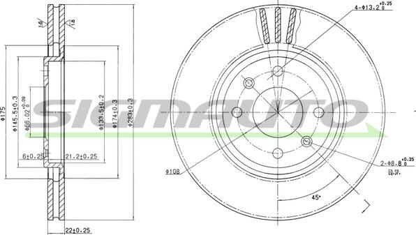 SIGMAUTO DBA489V - Əyləc Diski furqanavto.az