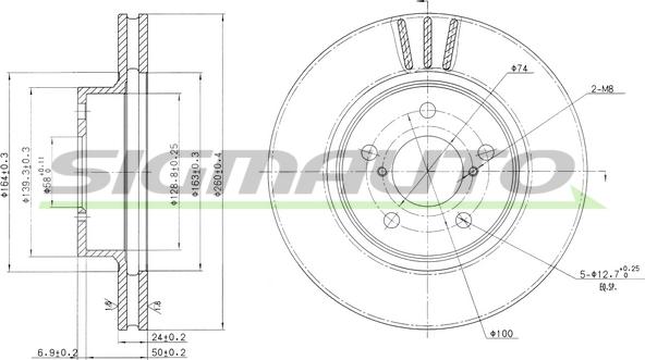 SIGMAUTO DBA485V - Əyləc Diski furqanavto.az