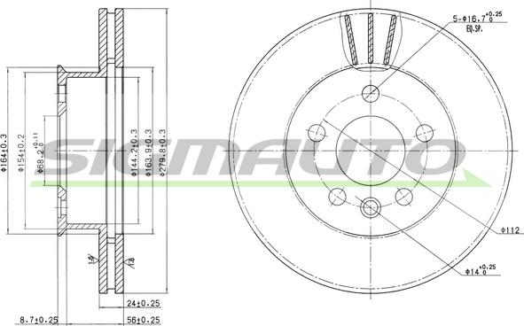 SIGMAUTO DBA427V - Əyləc Diski furqanavto.az