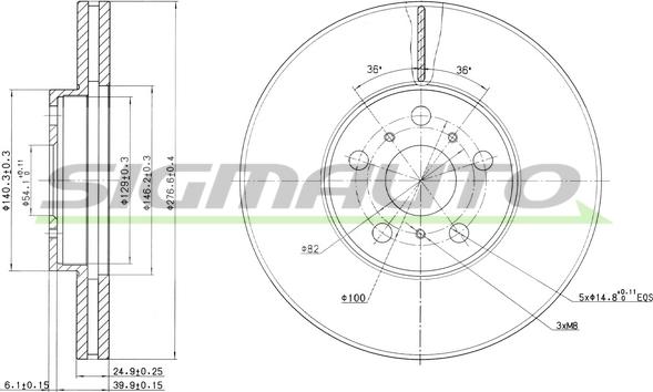 SIGMAUTO DBA502V - Əyləc Diski furqanavto.az