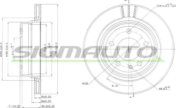 SIGMAUTO DBA520V - Əyləc Diski furqanavto.az