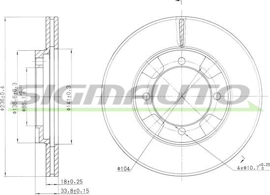 SIGMAUTO DBA692V - Əyləc Diski furqanavto.az