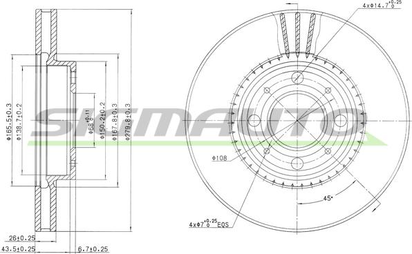 SIGMAUTO DBA604V - Əyləc Diski furqanavto.az