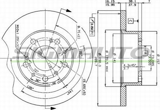 SIGMAUTO DBA069S - Əyləc Diski furqanavto.az