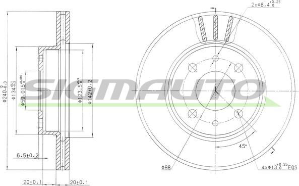 SIGMAUTO DBA148V - Əyləc Diski furqanavto.az