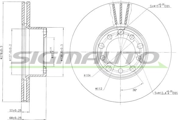 SIGMAUTO DBA143V - Əyləc Diski furqanavto.az