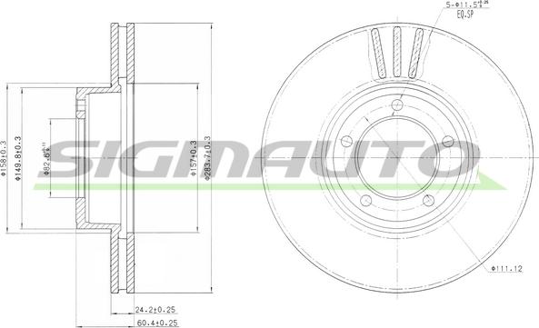 SIGMAUTO DBA164V - Əyləc Diski furqanavto.az