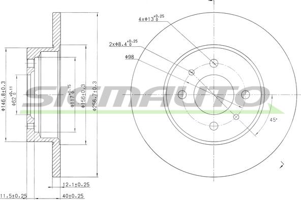 SIGMAUTO DBA109S - Əyləc Diski furqanavto.az