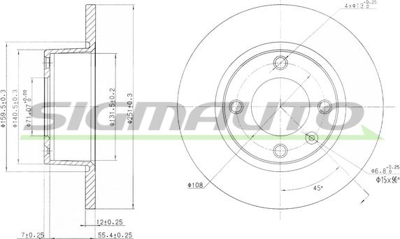 SIGMAUTO DBA840S - Əyləc Diski furqanavto.az