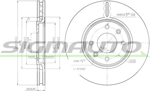 SIGMAUTO DBA841V - Əyləc Diski furqanavto.az