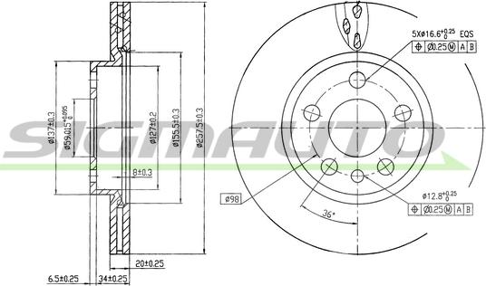 SIGMAUTO DBA842V - Əyləc Diski furqanavto.az