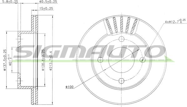 SIGMAUTO DBA807V - Əyləc Diski furqanavto.az