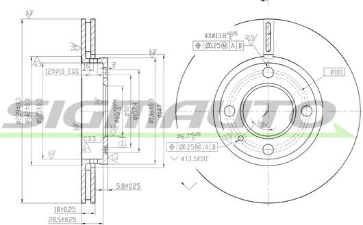 SIGMAUTO DBA812V - Əyləc Diski furqanavto.az