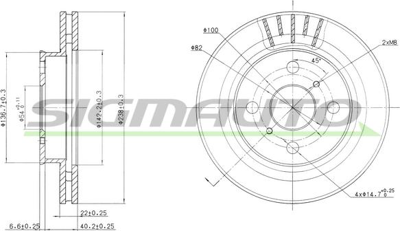 SIGMAUTO DBA880V - Əyləc Diski furqanavto.az