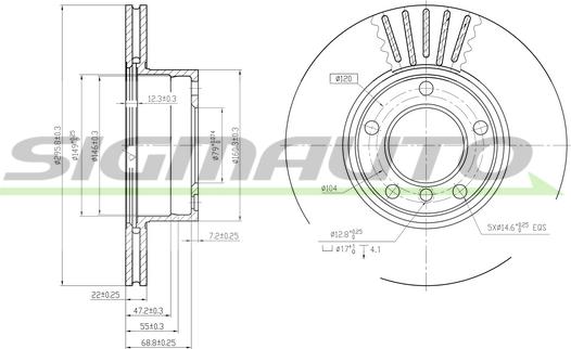 SIGMAUTO DBA834V - Əyləc Diski furqanavto.az