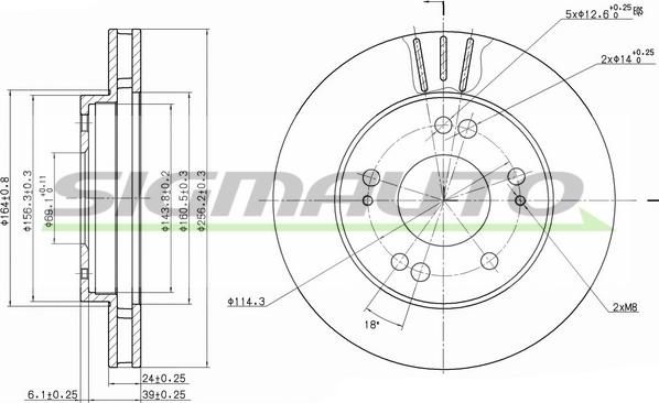 SIGMAUTO DBA824V - Əyləc Diski furqanavto.az