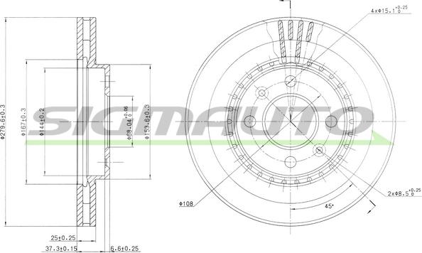 SIGMAUTO DBA398V - Əyləc Diski furqanavto.az