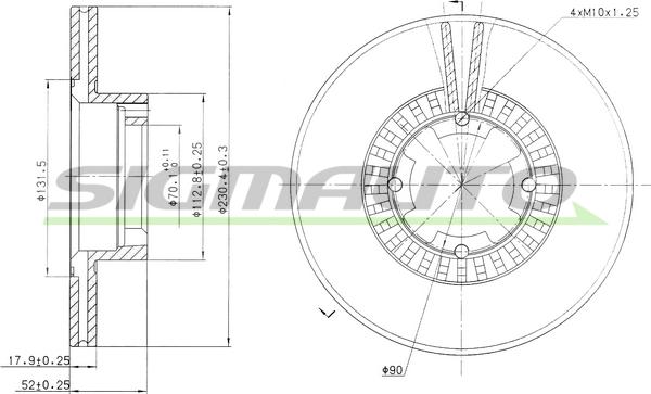 SIGMAUTO DBA341V - Əyləc Diski furqanavto.az