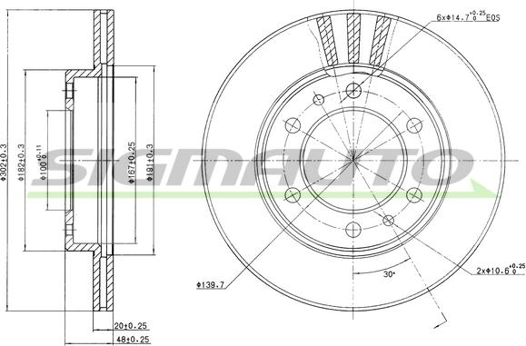 SIGMAUTO DBA347V - Əyləc Diski furqanavto.az