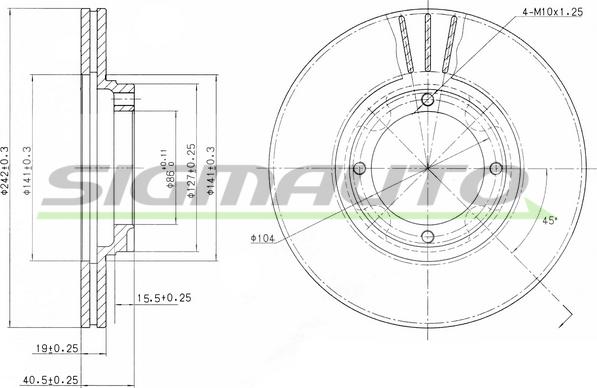 SIGMAUTO DBA389V - Əyləc Diski furqanavto.az