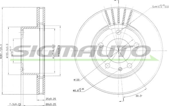 SIGMAUTO DBA325V - Əyləc Diski furqanavto.az