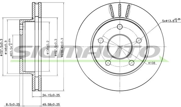 SIGMAUTO DBA370V - Əyləc Diski furqanavto.az