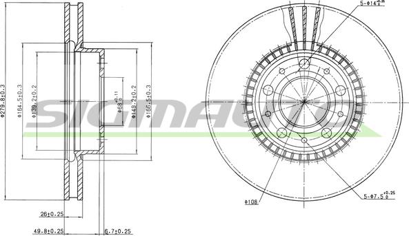 SIGMAUTO DBA255V - Əyləc Diski furqanavto.az