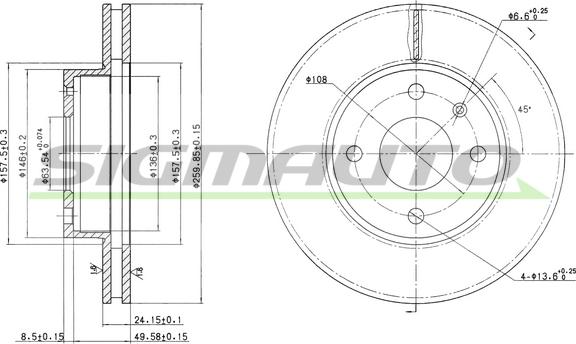 SIGMAUTO DBA209V - Əyləc Diski furqanavto.az