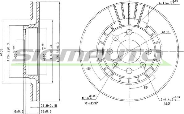 SIGMAUTO DBA206V - Əyləc Diski furqanavto.az