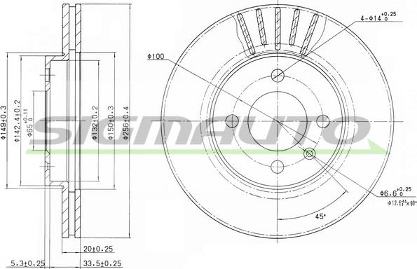 SIGMAUTO DBA207V - Əyləc Diski furqanavto.az