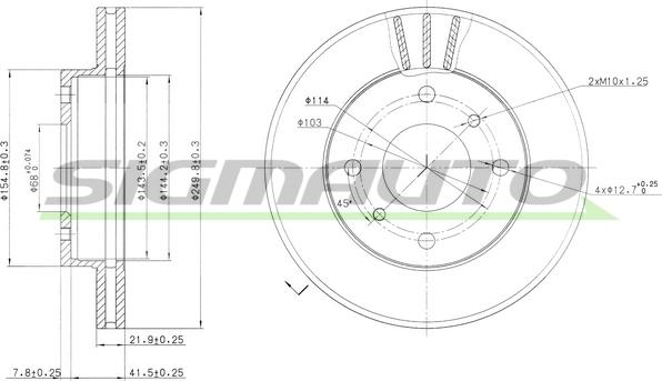 SIGMAUTO DBA234V - Əyləc Diski furqanavto.az