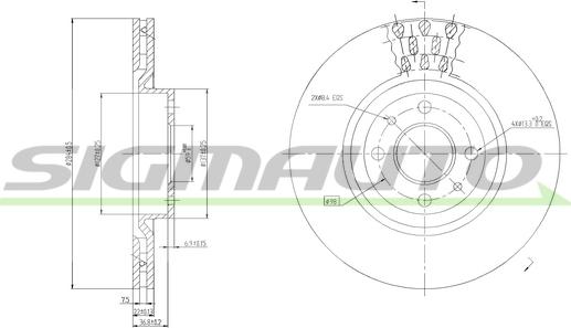 SIGMAUTO DBA220V - Əyləc Diski furqanavto.az