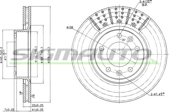 SIGMAUTO DBA228V - Əyləc Diski furqanavto.az