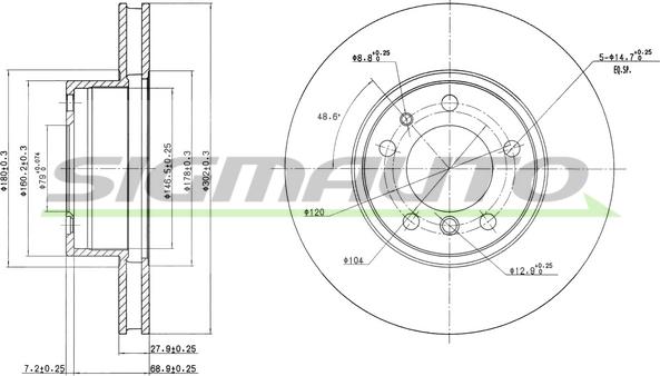 SIGMAUTO DBA222V - Əyləc Diski furqanavto.az