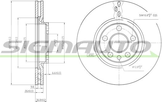 SIGMAUTO DBA760V - Əyləc Diski furqanavto.az