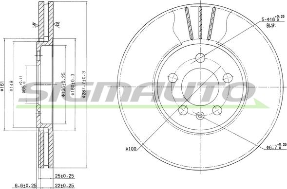 SIGMAUTO DBA706V - Əyləc Diski furqanavto.az