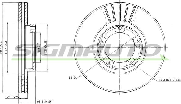 SIGMAUTO DBA703V - Əyləc Diski furqanavto.az