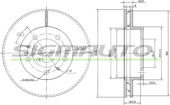 SIGMAUTO DBA772V - Əyləc Diski furqanavto.az