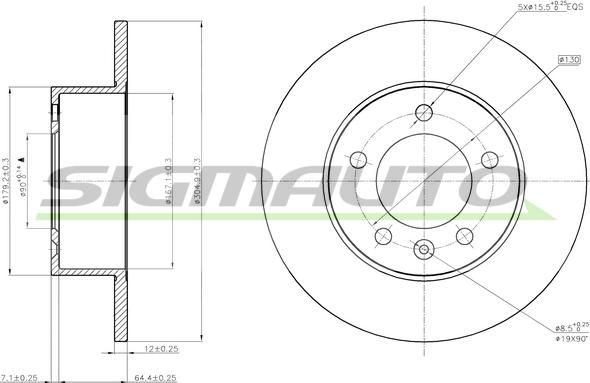 SIGMAUTO DBB975S - Əyləc Diski furqanavto.az