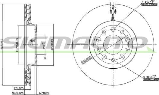 SIGMAUTO DBB454V - Əyləc Diski furqanavto.az