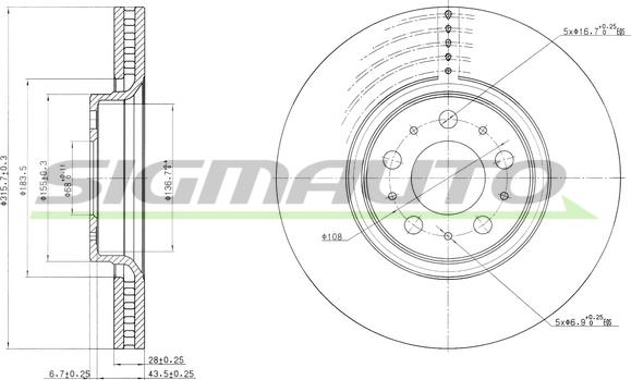 SIGMAUTO DBB426V - Əyləc Diski furqanavto.az