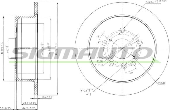 SIGMAUTO DBB545S - Əyləc Diski furqanavto.az