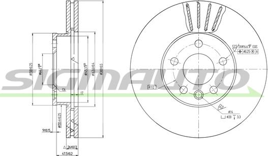 SIGMAUTO DBB559V - Əyləc Diski furqanavto.az