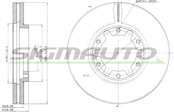 SIGMAUTO DBB552V - Əyləc Diski furqanavto.az