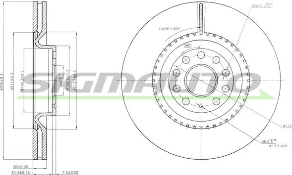 SIGMAUTO DBB504V - Əyləc Diski furqanavto.az